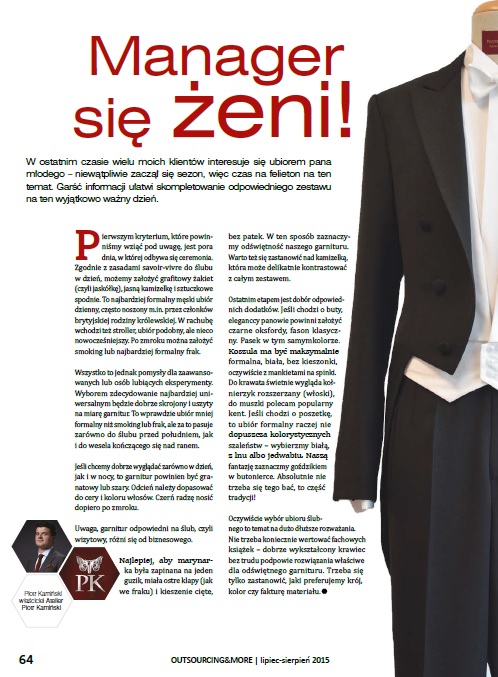 Manager się żeni - Outsourcing&More, wydanie nr 4/2015 (lipiec/sierpień)