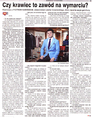 Czy krawiec to zawód na wymarciu? - Tygodnik Angora, wydanie z 04.08.2013r.