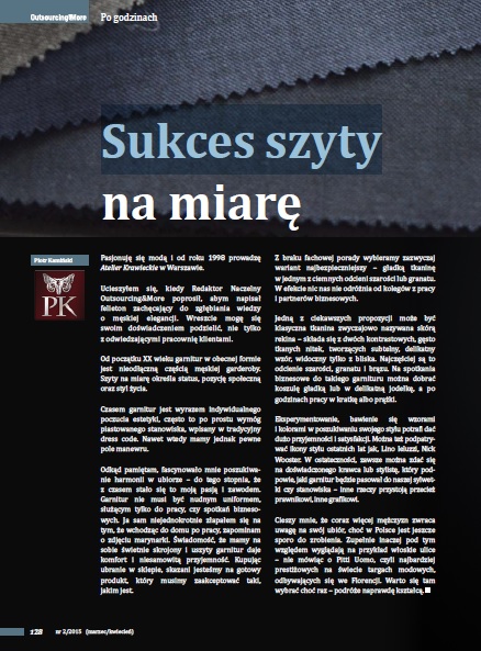 Sukces szyty na miarę - Outsourcing&More, wydanie nr 2/2015 (marzec/kwiecień)
